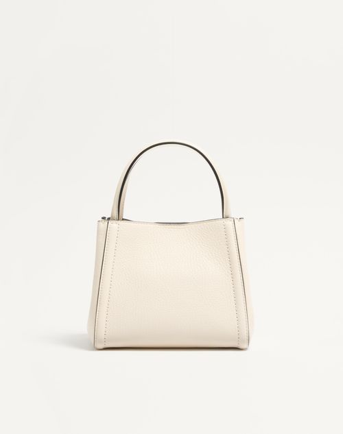 Valentino Garavani - Valentino Garavani Alltime Small Handbag In Grainy Calfskin - Ivory - Woman - Top Handle Bags