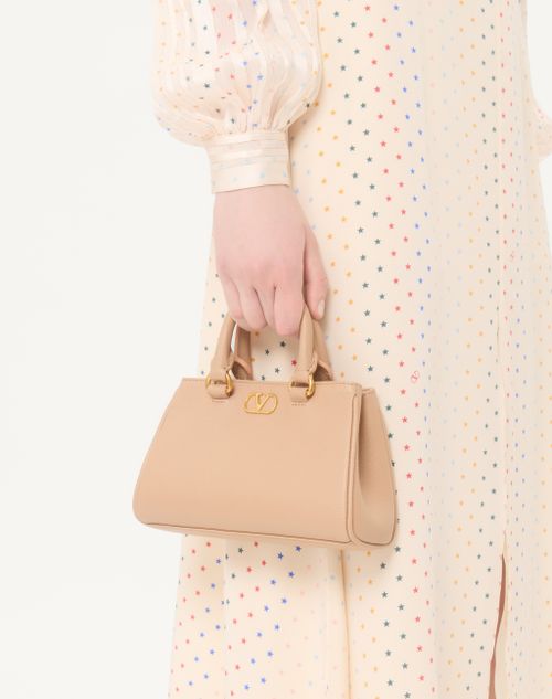 Valentino Garavani - Vlogo Signature Mini Bag In Grainy Calfskin - Pink - Woman - Top Handle Bags