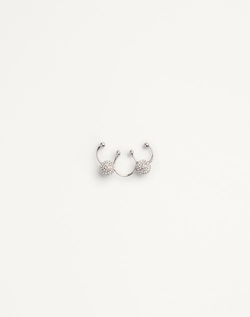 Valentino Garavani Poetique Des Gouttes Metal And Swarovski® Crystal Nose Ring Woman Palladium/cryst In Palladium/crystal