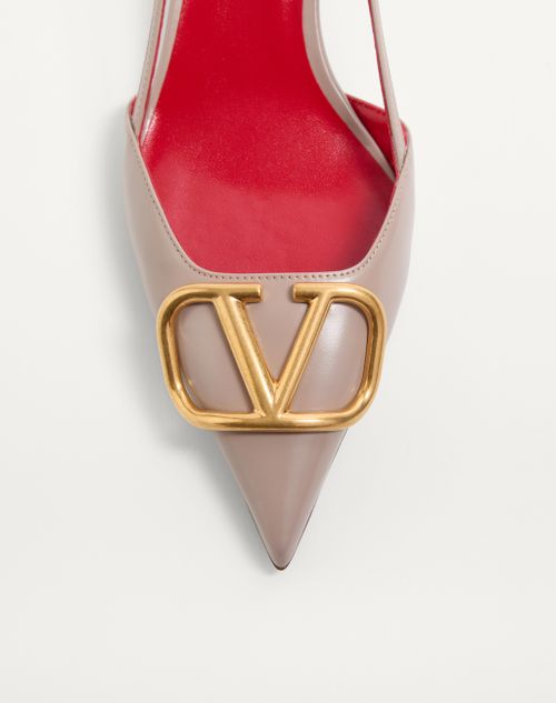 Valentino Garavani - Vlogo Signature Calfskin Slingback Pump 40mm - Poudre - Woman - Shoes