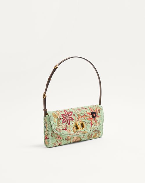 Valentino Garavani - Valentino Garavani Devain Embroidered Small Shoulder Bag - Multicolor - Woman - Shoulder Bags