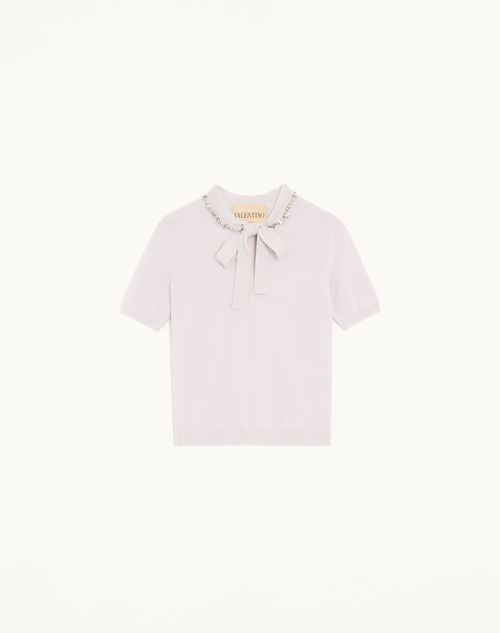 Valentino - Embroidered Wool Jumper - Lilac - Woman - Knitwear