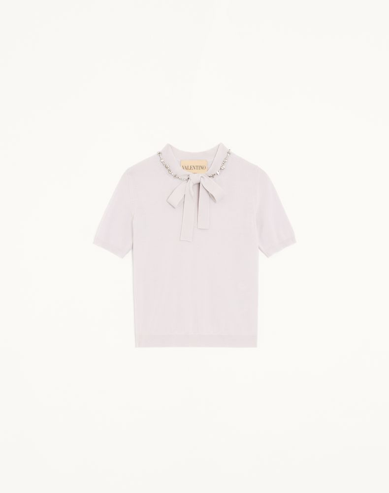 Valentino Women's Lilac Embroidered Wool Jumper Woman Xs