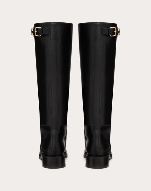 Valentino Garavani - Vlogo The Bold Edition Boot In Calfskin 30mm - Black - Woman - Boots