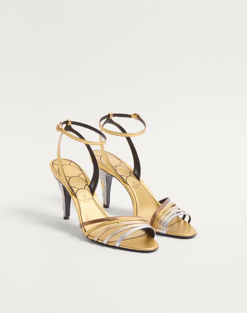 Valentino Garavani - Ladycrush Laminated Nappa Sandal With Crystals 85mm - Multicolour/silver - Woman - Sandals