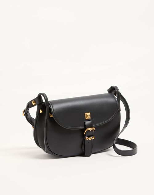 Valentino Garavani - Valentino Garavani Flâneuse Medium Leather Shoulder Bag - Black - Woman - Shoulder Bags