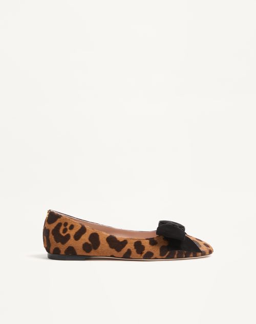 Valentino Garavani Bowow Ballerina In Pony-effect Calfskin Woman Animal Print 41 In Multi