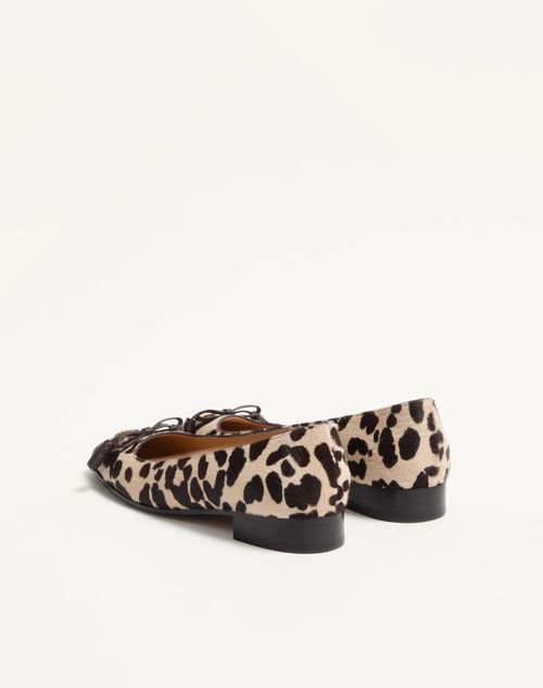 Valentino Garavani - Valet Du Roi Ballerina In Pony-effect Calfskin 25mm - Natural/brown - Woman - Ballerinas