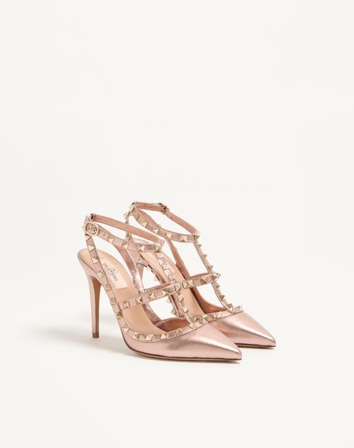 Valentino Garavani - Rockstud Pump In Laminated Nappa Leather 100mm - Rose Cannelle - Woman - Pumps