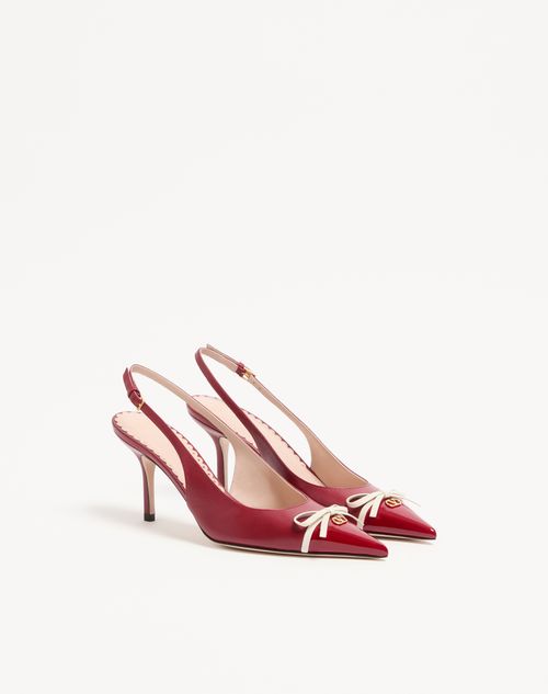Valentino Garavani - Bepointy Slingback Pump In Patent Leather And Kidskin 80mm - Red/ivory - Woman - Pumps