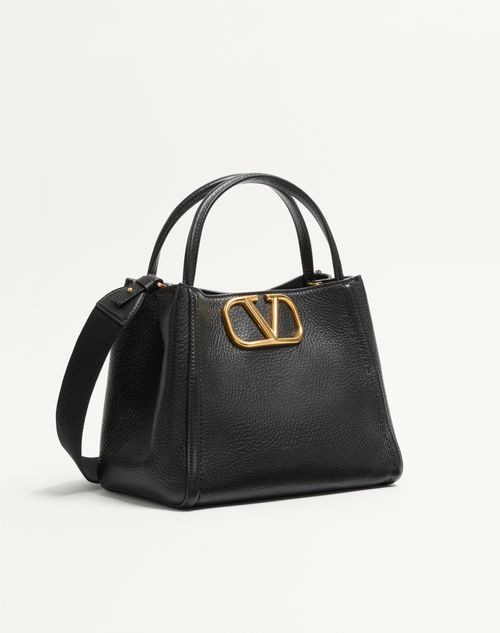 Valentino Garavani - Valentino Garavani Alltime Medium Handbag In Grainy Calfskin - Black - Woman - Top Handle Bags