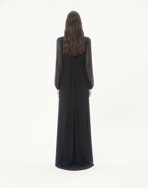 Valentino - Embroidered Georgette Long Dress - Black/multicolour - Woman - Gowns