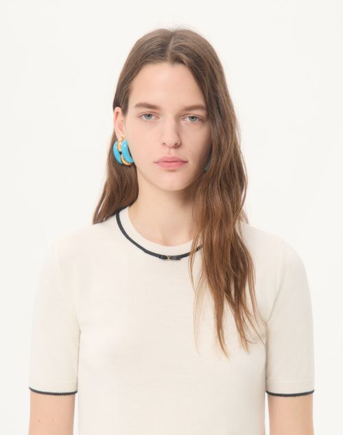 Valentino - Wool Jumper - Ivory/black - Woman - Knitwear