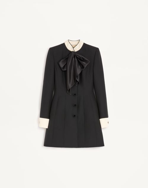 Valentino Crepe Couture Short Dress Woman Black/champagne 44