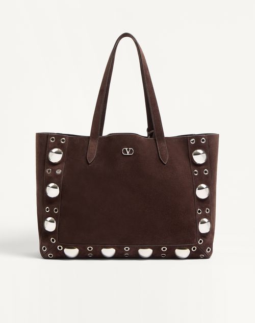 Valentino Garavani Valentino Garavani Nellcôte Suede Shopping Bag Woman Testa Di Moro Onesize