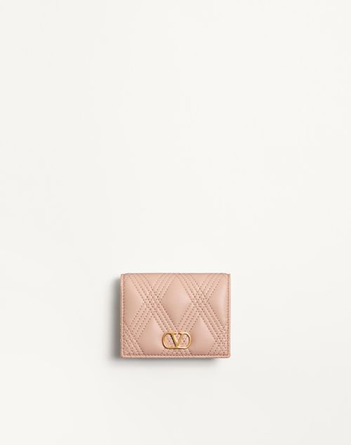 Valentino Garavani Garavani Quiltie 67 Wallet In Quilted Nappa Woman Rose Cannelle Uni In Rose Cannelle