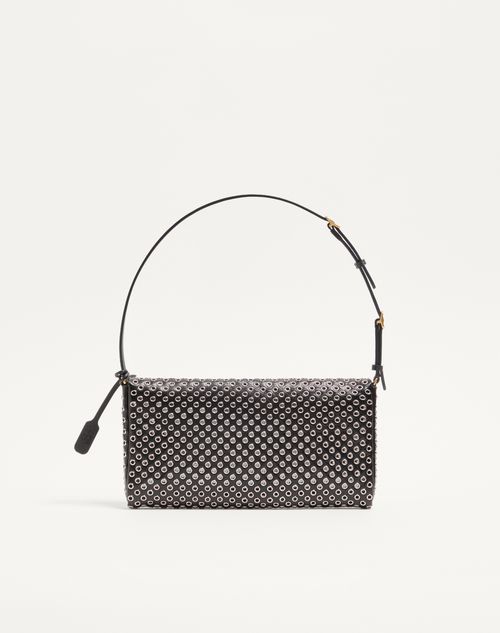 Valentino Garavani - Valentino Garavani Devain Small Shoulder Bag With Eyelets - Black - Woman - Shoulder Bags