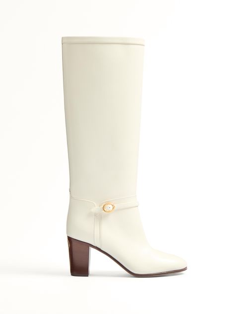 Shop Valentino Garavani Pattie Calfskin Boot 75mm Woman Ivory 41