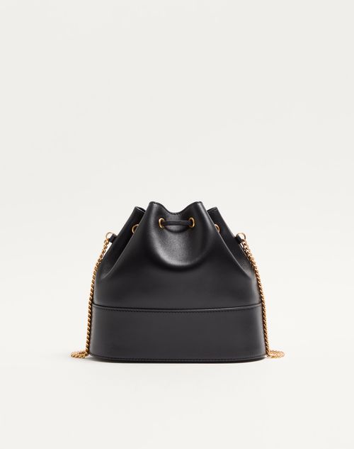 Valentino Garavani - Mini Vlogo Signature Bucket Bag In Nappa Leather - Black - Woman - Shoulder Bags