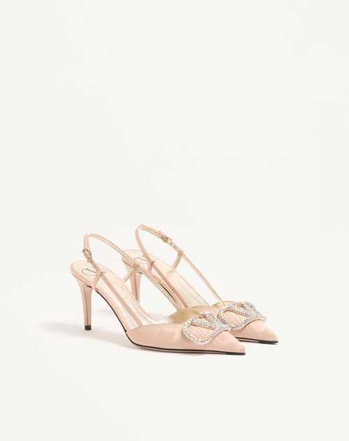 Valentino Garavani - Vlogo Signature Slingback Pumps In Moiré Fabric 80mm - Pink - Woman - Pumps