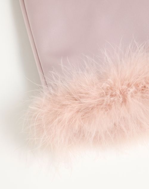 Valentino - Falda Midi De Satén Con Plumas - Malva - Mujer - Faldas