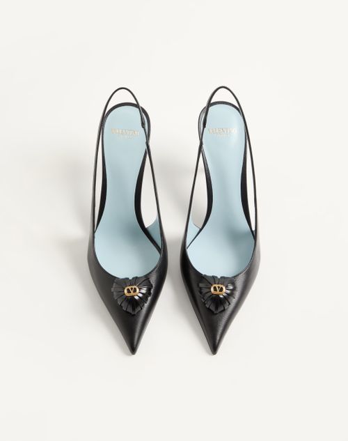 Valentino Garavani - Coeur Royal Slingback Pumps In Kidskin 75mm - Black - Woman - Pumps And Slingbacks