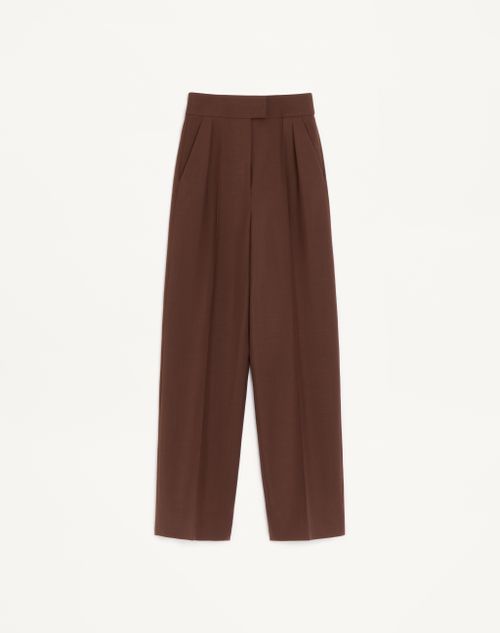 Valentino Pantalones Británicos De Mohair Mujer Marrón 42