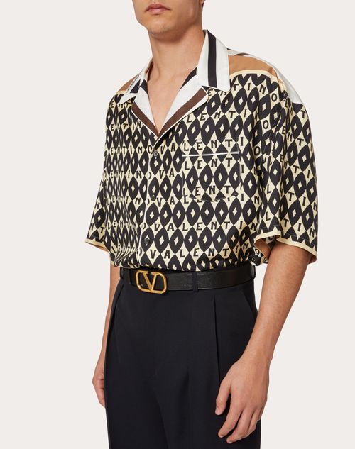 Valentino Garavani - Vlogo Signature Belt In Ombré Cowhide - Black - Man - Belts