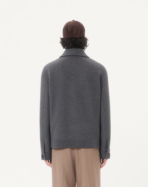 Valentino - Giacca Valentino In Lana E Cashmere - Grigio Scuro - Uomo - Giacche E Piumini