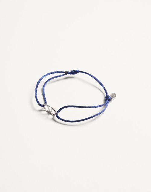 Valentino Garavani - Vlogo Signature Cotton Bracelet - Ultramarine - Man - Jewelry