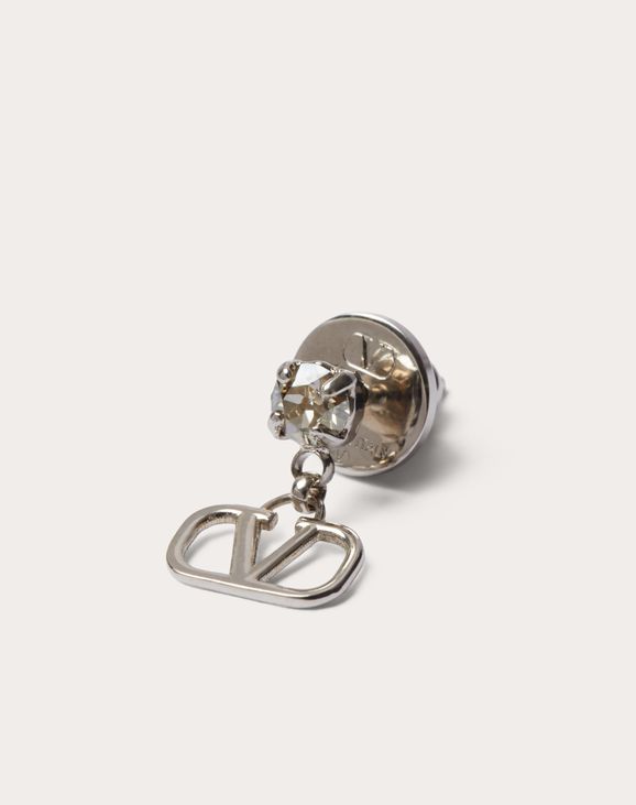 Vロゴ シグネチャー メタル X スワロフスキー®クリスタル ピアス for