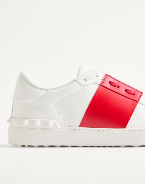 Valentino Garavani - Calfskin Open Sneaker - White/red - Man - Trainers