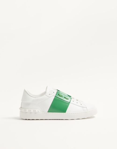 Valentino Garavani Calfskin Open Sneaker Man White/green 39