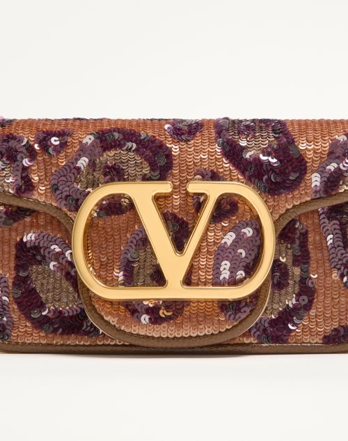 Valentino Garavani - Valentino Garavani Locò Small Embroidered Animalier Shoulder Bag - Brown/multicolour - Woman - Shoulder Bags