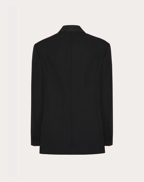 Valentino - Double-breasted Wool Jacket With Silk Faille Scarf Collar - Black - Man - Coats And Blazers