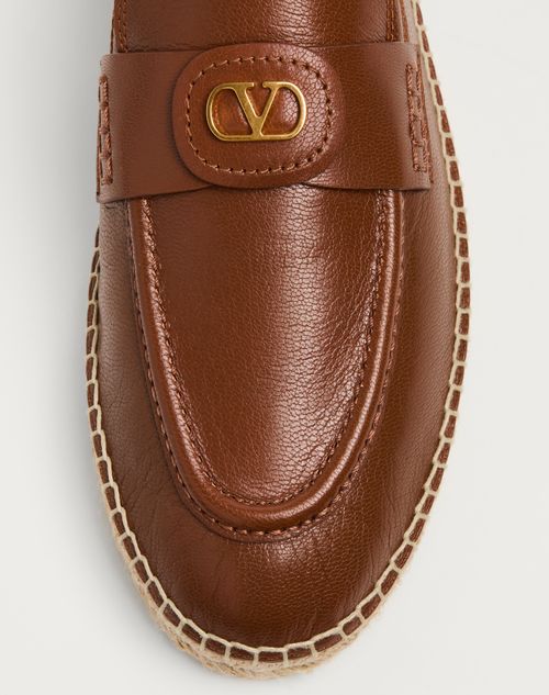 Valentino Garavani - Palm Avenue Calfskin Loafer - Tobacco - Man - Loafers And Driver