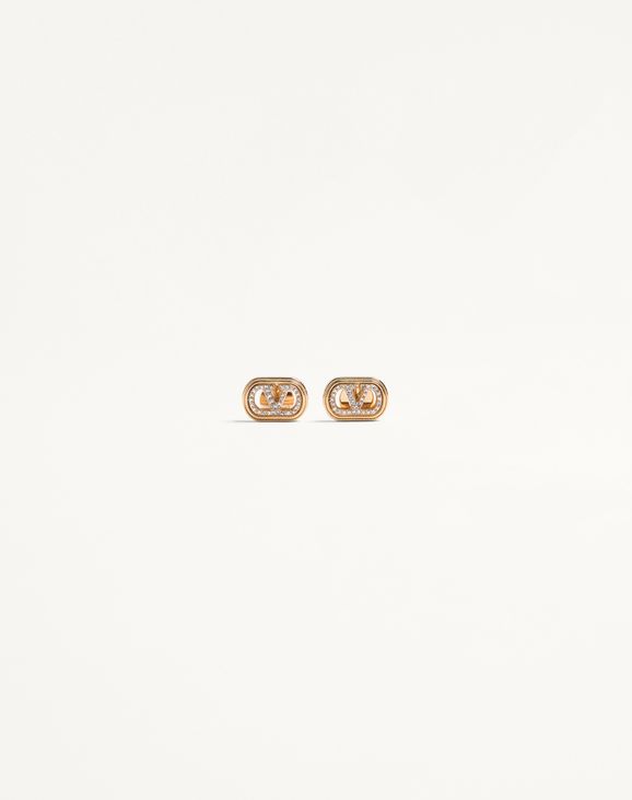 オヴァレット メタル X スワロフスキー®クリスタル ピアス for