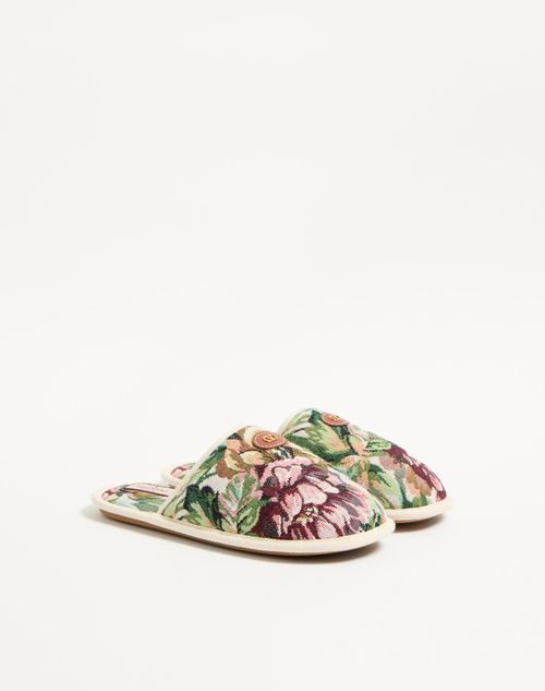 Valentino Garavani - Ta Chambre Slide In Voyage Imaginaire Fabric - Multicolor/ivory - Man - Sandals