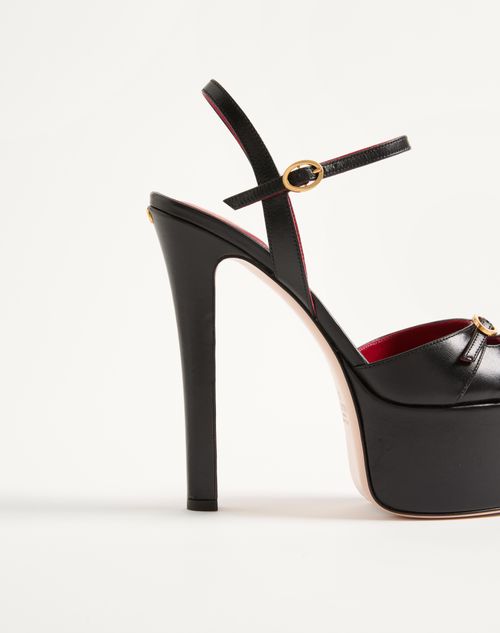 Valentino Garavani - Crasher Platform Pumps In Kidskin 145mm - Black - Woman - Pumps