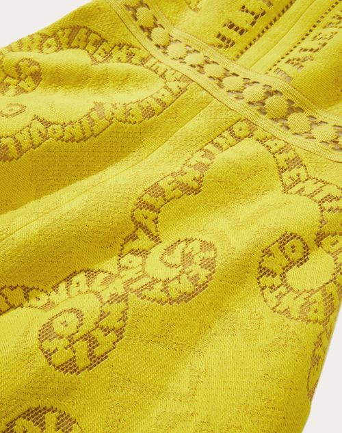 Valentino - コットンギピュールレース ミディドレス - イエロー - ウィメンズ - ドレス