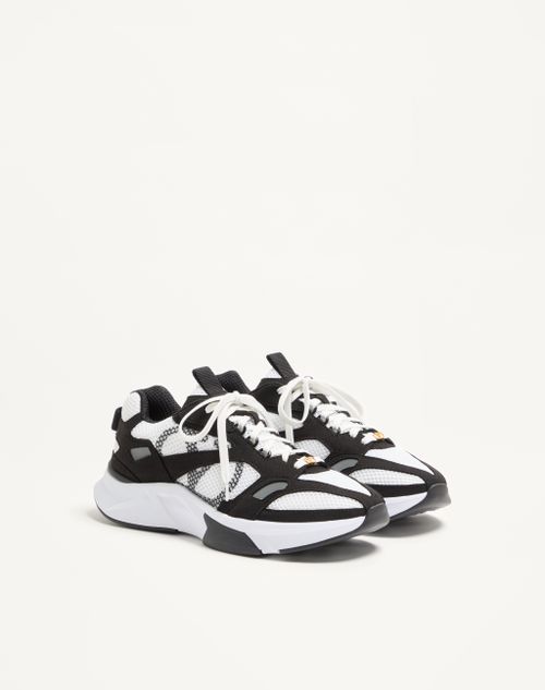 Valentino Garavani - Demivee Trainer In Mesh Fabric With Suede Inserts - Black/gray - Man - Sneakers