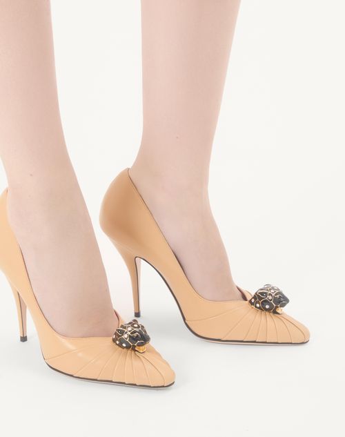 Valentino Garavani - Zapato Panthea De Cabritilla Con Tacón De 105 mm - Beige Desierto - Mujer - Salones