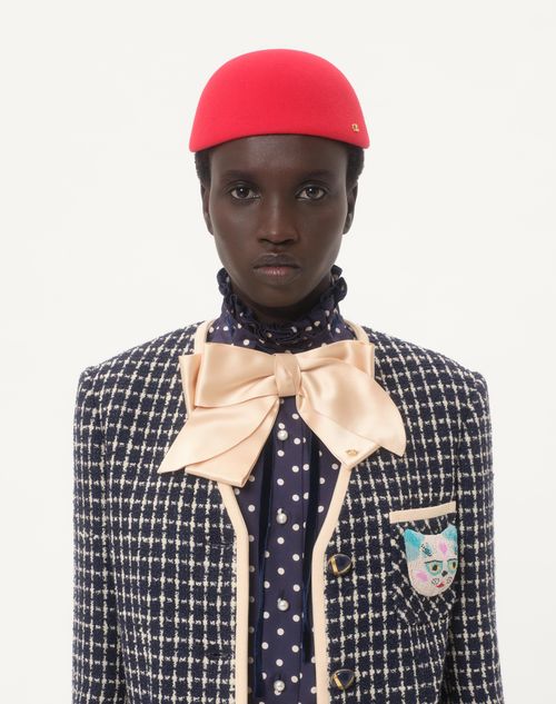 Valentino - Bouclé Jacket - Navy/ivory - Woman - Jackets And Blazers