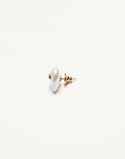 Valentino Garavani - Vlogo Signature Metal And Pearl Earrings - Gold/cream - Woman - Jewellery