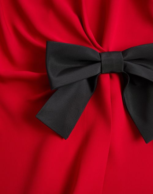 Valentino - Abito Corto In Cady Couture Con Fiocco In Faille - Paris/nero - Donna - Abiti