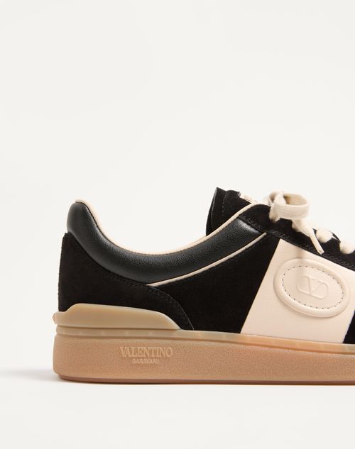 Valentino Garavani - Upvillage Low Top Trainer In Split Leather And Calfskin Nappa Leather - Black/glace - Man - Sneakers