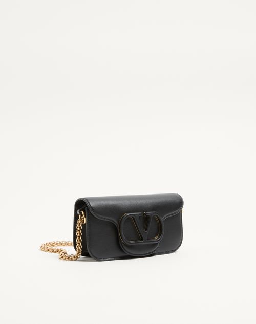 Valentino Garavani - Valentino Garavani Locò Small Shoulder Bag In Calfskin - Black - Woman - Shoulder Bags