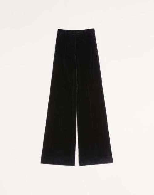 Valentino - Velvet Trousers - Black - Woman - Pants And Shorts