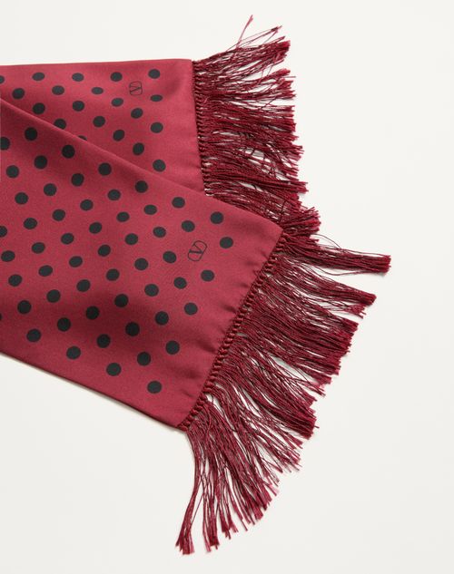 Valentino Garavani - Plusdepois Silk Bandeau Scarf With Fringe - Red/black - Man - Soft Accessories