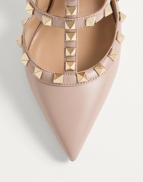 Valentino Garavani - Rockstud Ankle Strap Pump 100 Mm - Poudre - Woman - Pumps